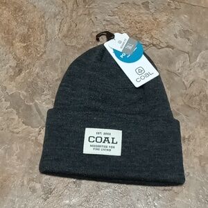 Coal grey knit winter beanie hat